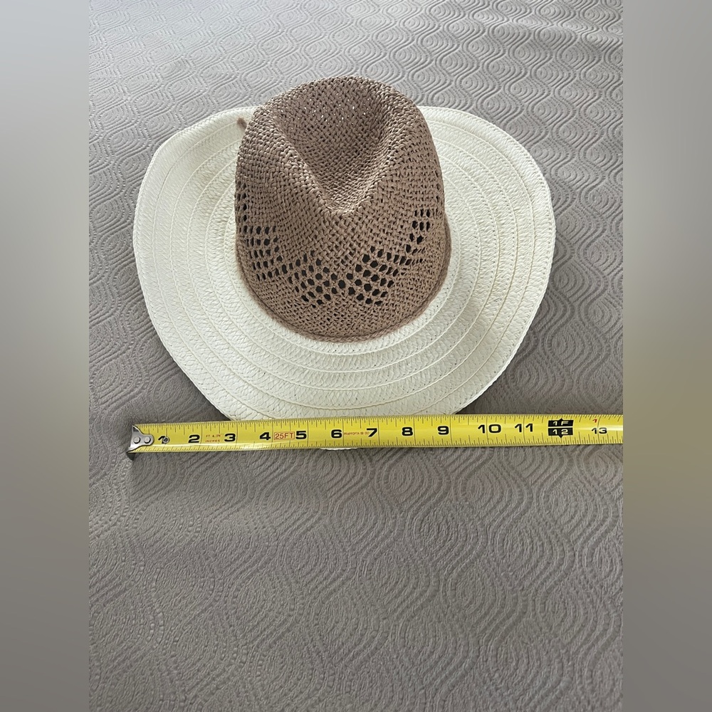 David and Young Brown and Cream Woven packable Sun Hat - Picture 6 of 6